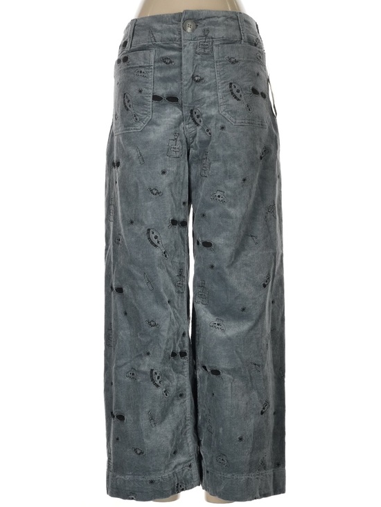 Maeve Colette Anthropologie Embroidered Corduroy Wide-Leg Cropped Pants – Sz 29 - Picture 2 of 8